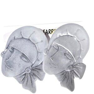 Face Earrings Post Backs artsy statement avant-garde unique indie womens jewelry